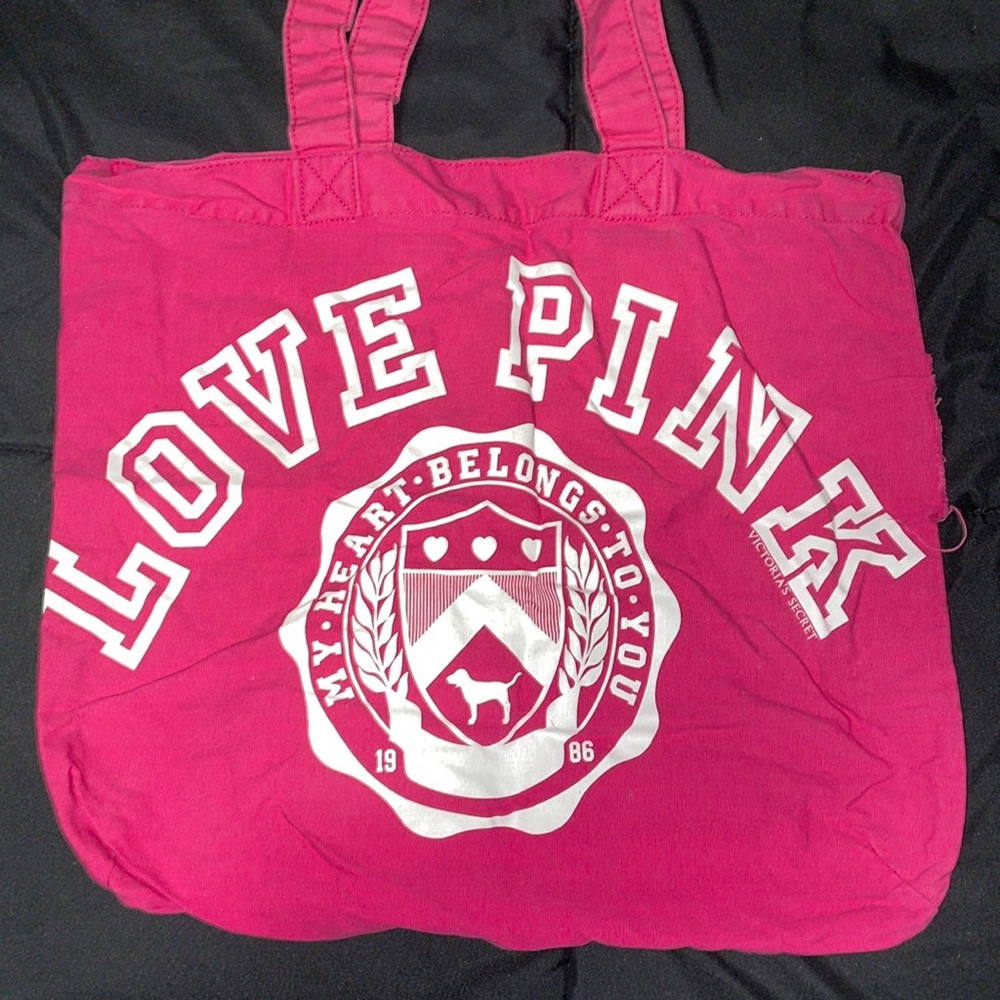 Victoria’s Secret PINK Canvas Tote, Hole (See Pics), Super Cute!